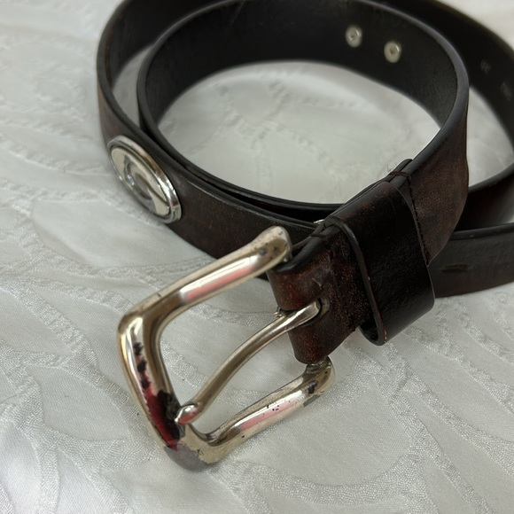 GEORGIA BULL DOGS Dark brown genuine leather men’s belt. Size 38. - Picture 2 of 12